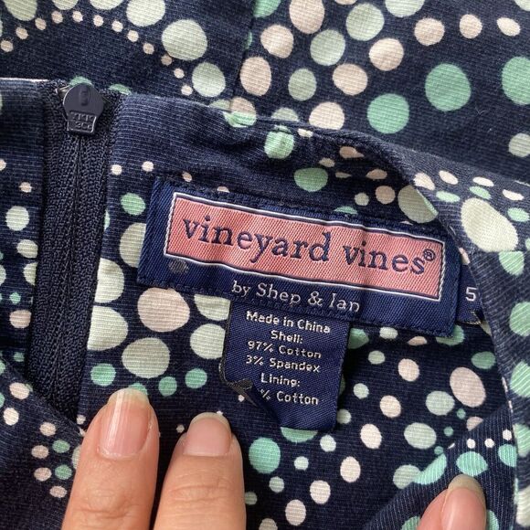 Vineyard Vines Dress Girls Size 5 Blue and Green Sleeveless Lined Summer Preppy - Picture 3 of 12